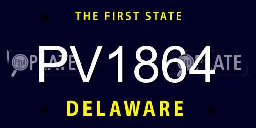 PV1864 Delaware License Plate