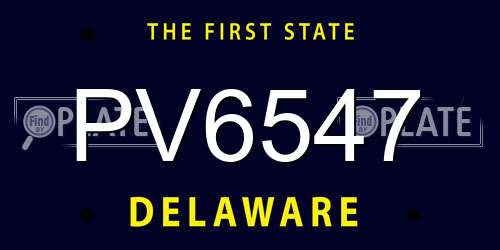 PV6547 Delaware License Plate