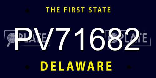 PV71682 Delaware License Plate
