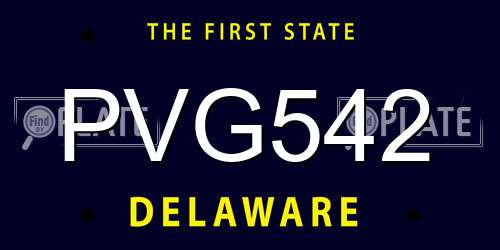 PVG542 Delaware License Plate