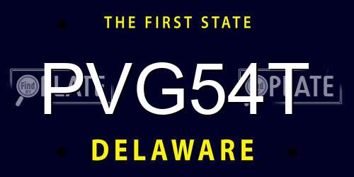 PVG54T Delaware License Plate