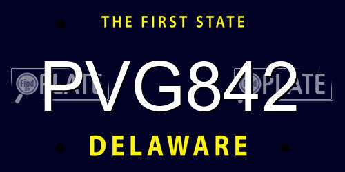 PVG842 Delaware License Plate