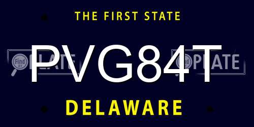 PVG84T Delaware License Plate