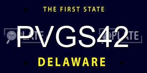 PVGS42 Delaware License Plate