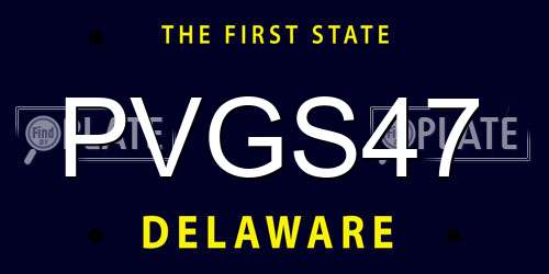 PVGS47 Delaware License Plate