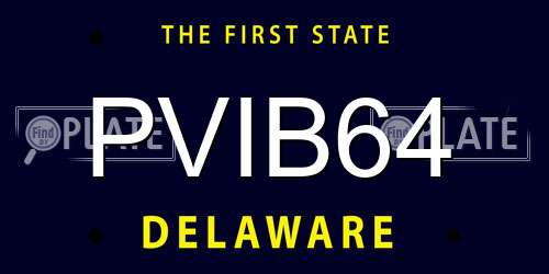 PVIB64 Delaware License Plate