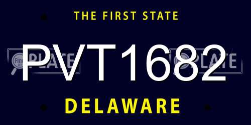 PVT1682 Delaware License Plate
