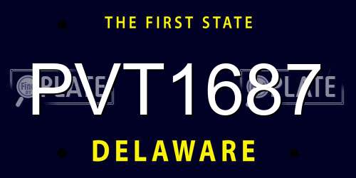 PVT1687 Delaware License Plate