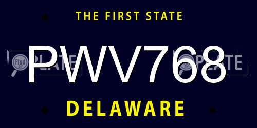 PWV768 Delaware License Plate