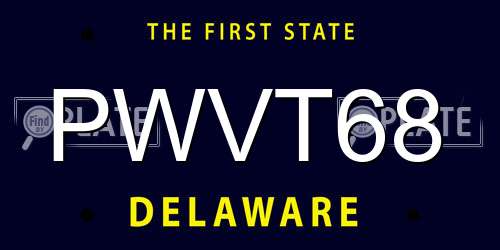 PWVT68 Delaware License Plate