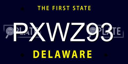 PXWZ93 Delaware License Plate