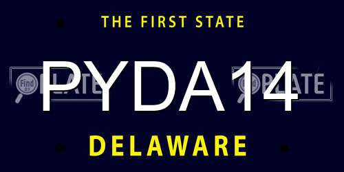 PYDA14 Delaware License Plate