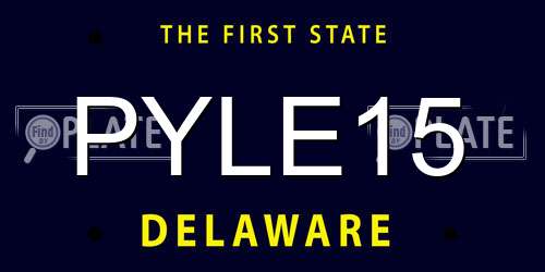PYLE15 Delaware License Plate