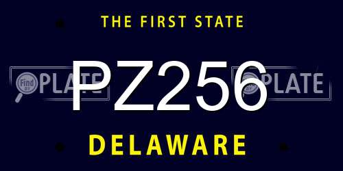PZ256 Delaware License Plate