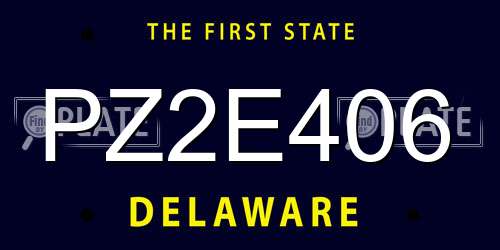 PZ2E406 Delaware License Plate