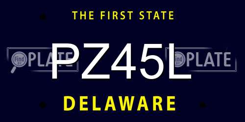 PZ45L Delaware License Plate
