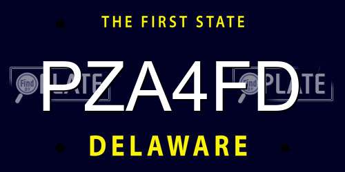 PZA4FD Delaware License Plate