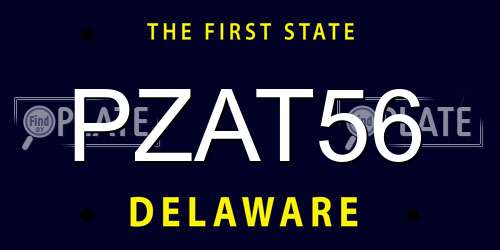 PZAT56 Delaware License Plate