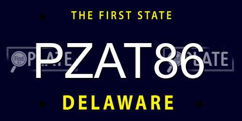 PZAT86 Delaware License Plate