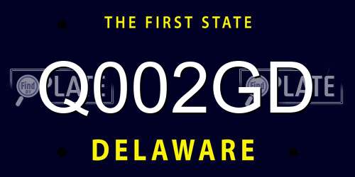 Q002GD Delaware License Plate