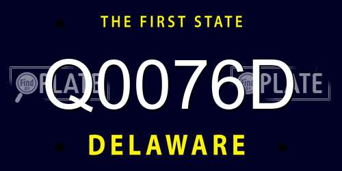 Q0076D Delaware License Plate