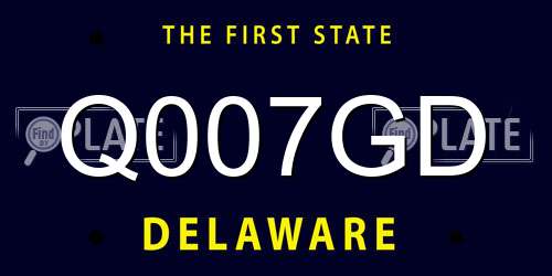 Q007GD Delaware License Plate