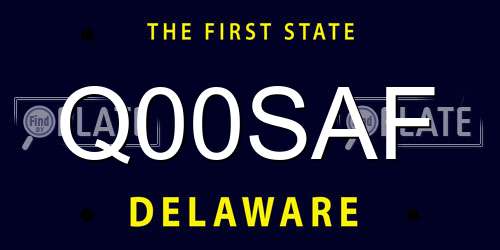 Q00SAF Delaware License Plate