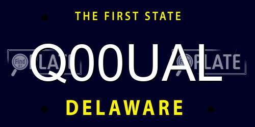 Q00UAL Delaware License Plate