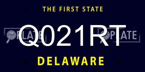 Q021RT Delaware License Plate
