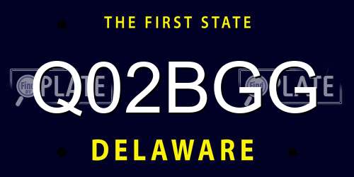 Q02BGG Delaware License Plate