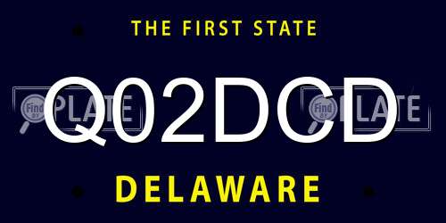 Q02DCD Delaware License Plate