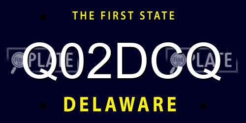 Q02DCQ Delaware License Plate
