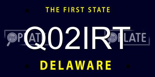 Q02IRT Delaware License Plate