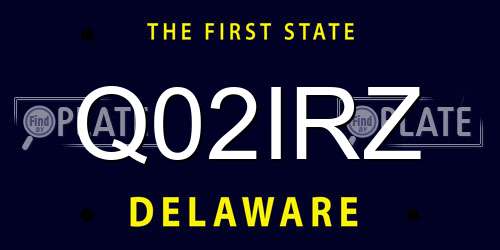 Q02IRZ Delaware License Plate
