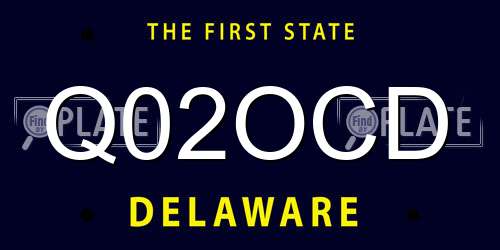 Q02OCD Delaware License Plate