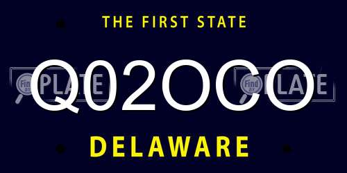 Q02OCO Delaware License Plate