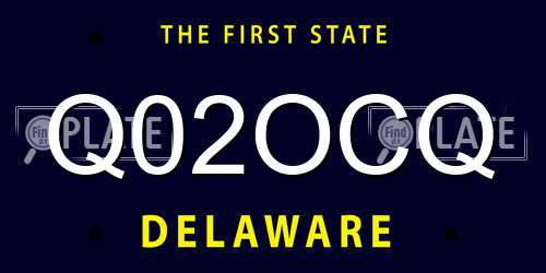 Q02OCQ Delaware License Plate