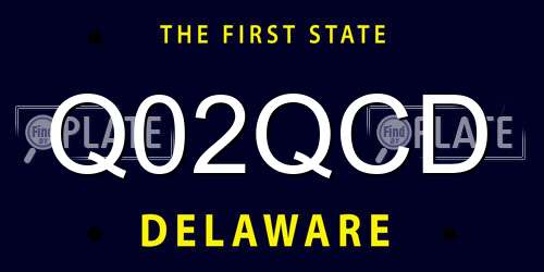 Q02QCD Delaware License Plate
