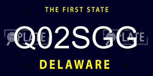 Q02SGG Delaware License Plate