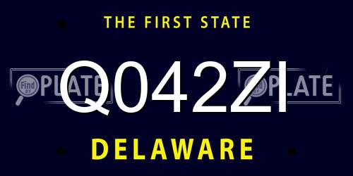 Q042ZI Delaware License Plate