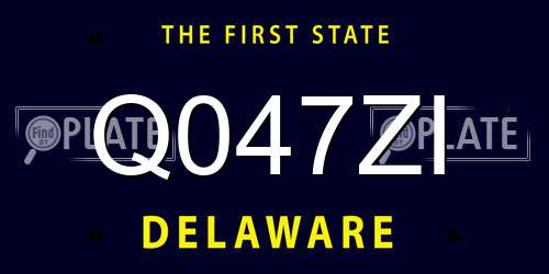 Q047ZI Delaware License Plate
