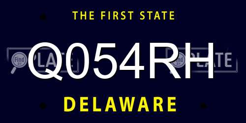 Q054RH Delaware License Plate