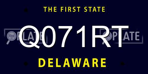 Q071RT Delaware License Plate