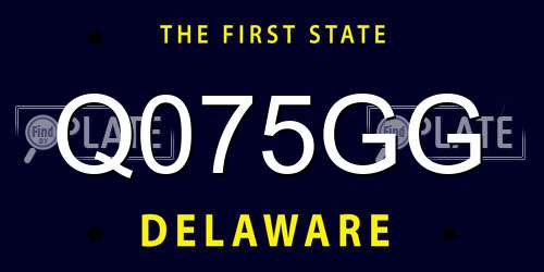 Q075GG Delaware License Plate