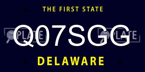 Q07SGG Delaware License Plate
