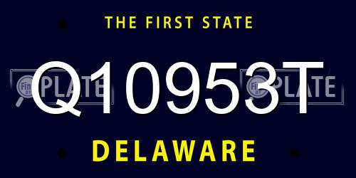Q10953T Delaware License Plate