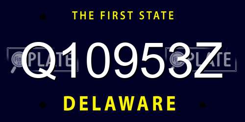 Q10953Z Delaware License Plate