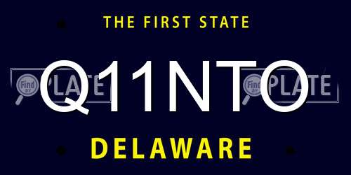 Q11NTO Delaware License Plate
