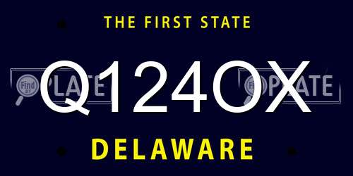Q124OX Delaware License Plate