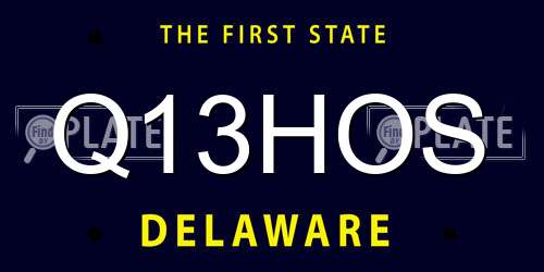 Q13HOS Delaware License Plate